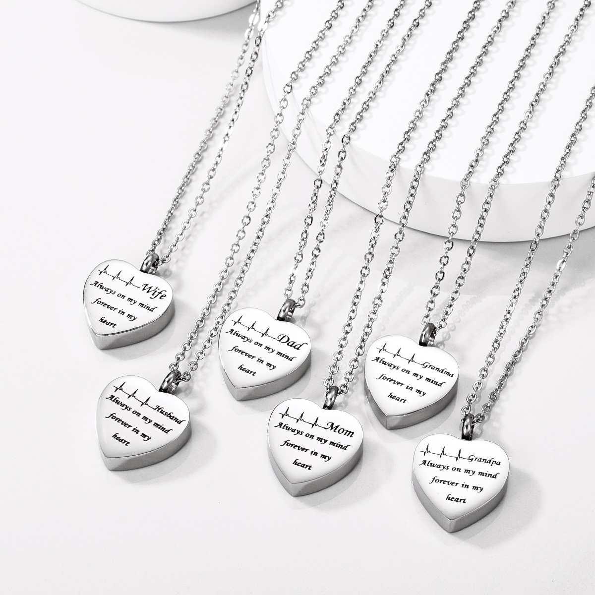 心形不锈钢骨灰项链