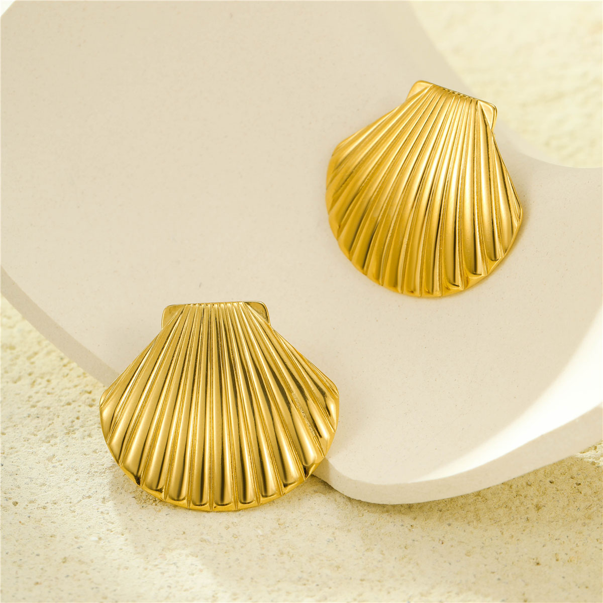 热销欧美贝壳耳环18K金