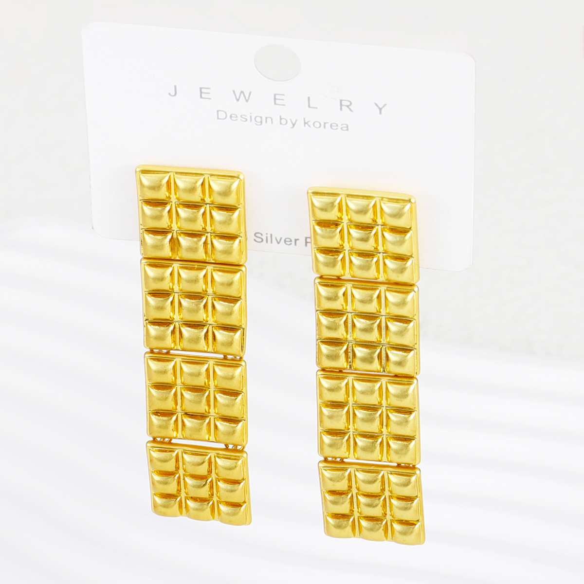 女士镀金不锈钢珠宝耳环