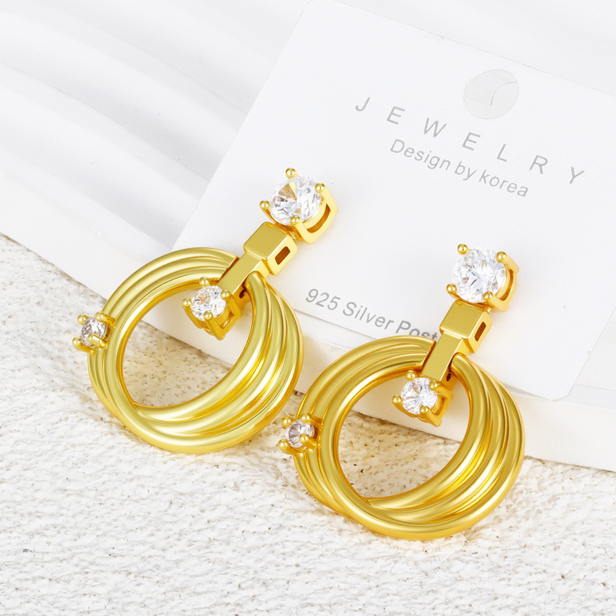 复古风格金色环形耳环耳环